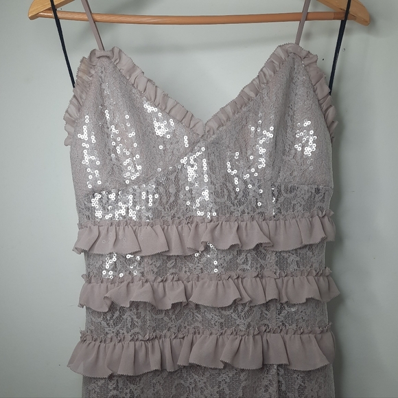 NBD Ruffle Maxi Dress Revolve Dusty Lilac Sequin Gown Party Event Coquette Small - Picture 8 of 13